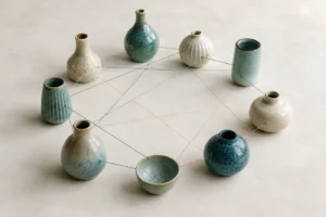 connected ceramic vessels